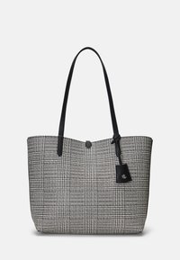 Lauren Ralph Lauren FAUX LEATHER LARGE REVERSIBLE TOTE BAG - Pirkinių krepšys - glenplaid/houndstooth/black