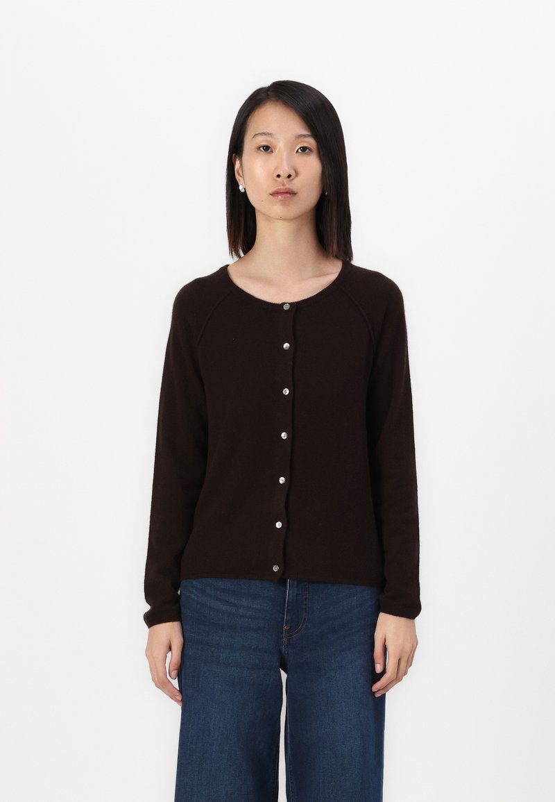 Rosemunde LAICA O NECK CARDIGAN - Casaco de malha - dark espresso