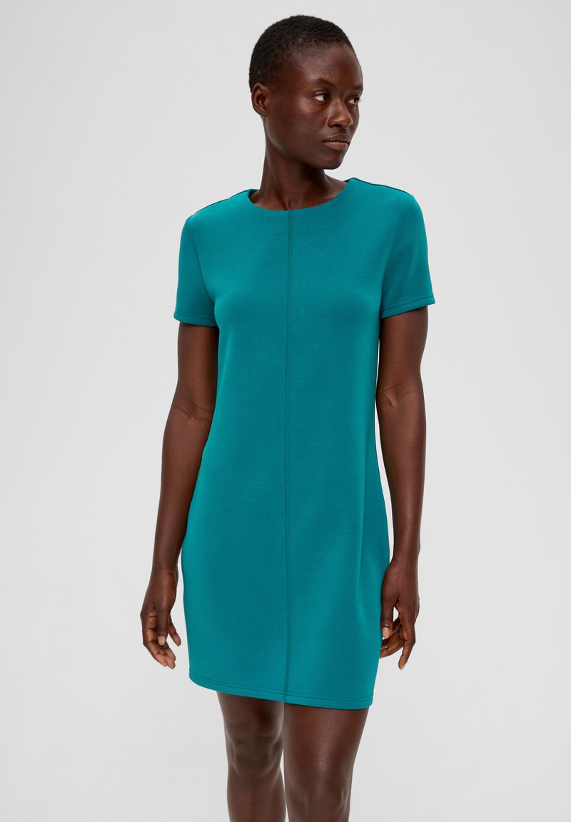 s.Oliver MIT OVERLOCKNÄHTEN - Denné šaty - petrol