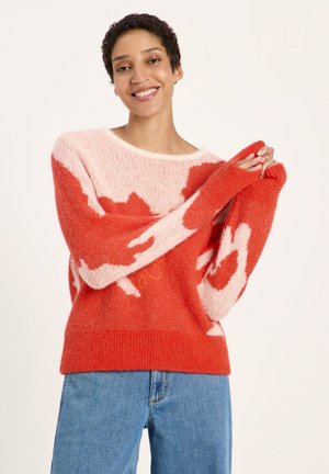 LANIUS, PULLOVER MIT JACQUARD - Strickpullover - off white  fire