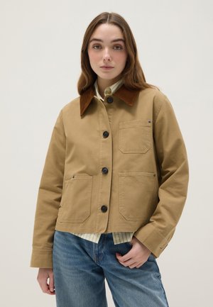 WITH CONTRAST COLLAR - Übergangsjacke - beige marl