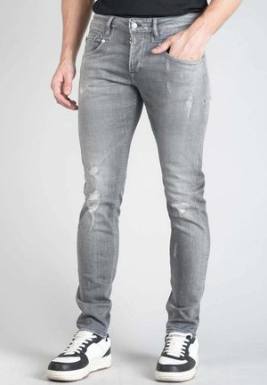 Jeans Femme Le Temps Des Cerises - Slim Fit Gris Clair Délavé, Taille Tanio Oslo, Neuf Avec étiquette