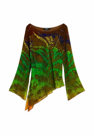 Desigual, ASYMMETRIC PRINTED BLOUSE M. C. LACROIX - Camicetta - green