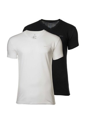 2ER PACK - V-NECK  - Aluspaita - schwarz/weiß