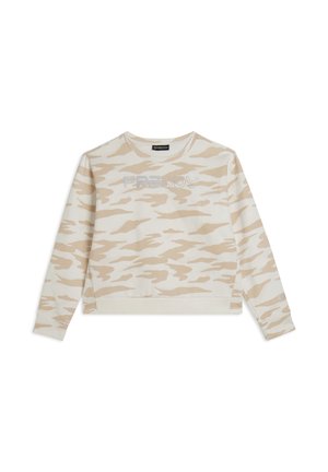 CROPPED WITH PEARLY LOGO AND CAMOUFLAGE PRINT - Felpa - white