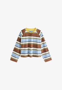 Nevybráno, brown blue ecru yellow stripe