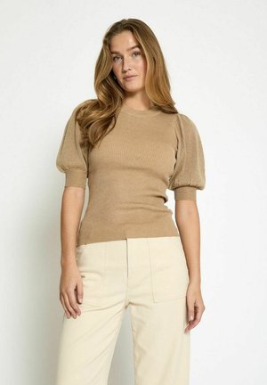 SHORT SLEEVE  - T-Shirt basic - tan melange
