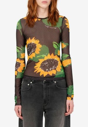MOSCHINO JEANS, PRINTED MESH T-SHIRT - Blusa - black