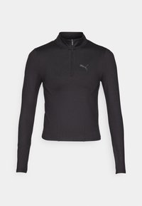 TRAIN LENGTH HALF ZIP - Long sleeved top - black