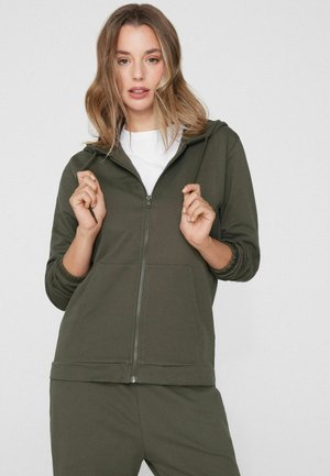 MIT REISSVERSCHLUSS UND TUNNELZUG - Felpa con zip - green