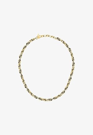 Guldfarvet og sølvfarvet kæd Necklaces med sammenkoblede ovale led, poleret finish og en sikker lås.