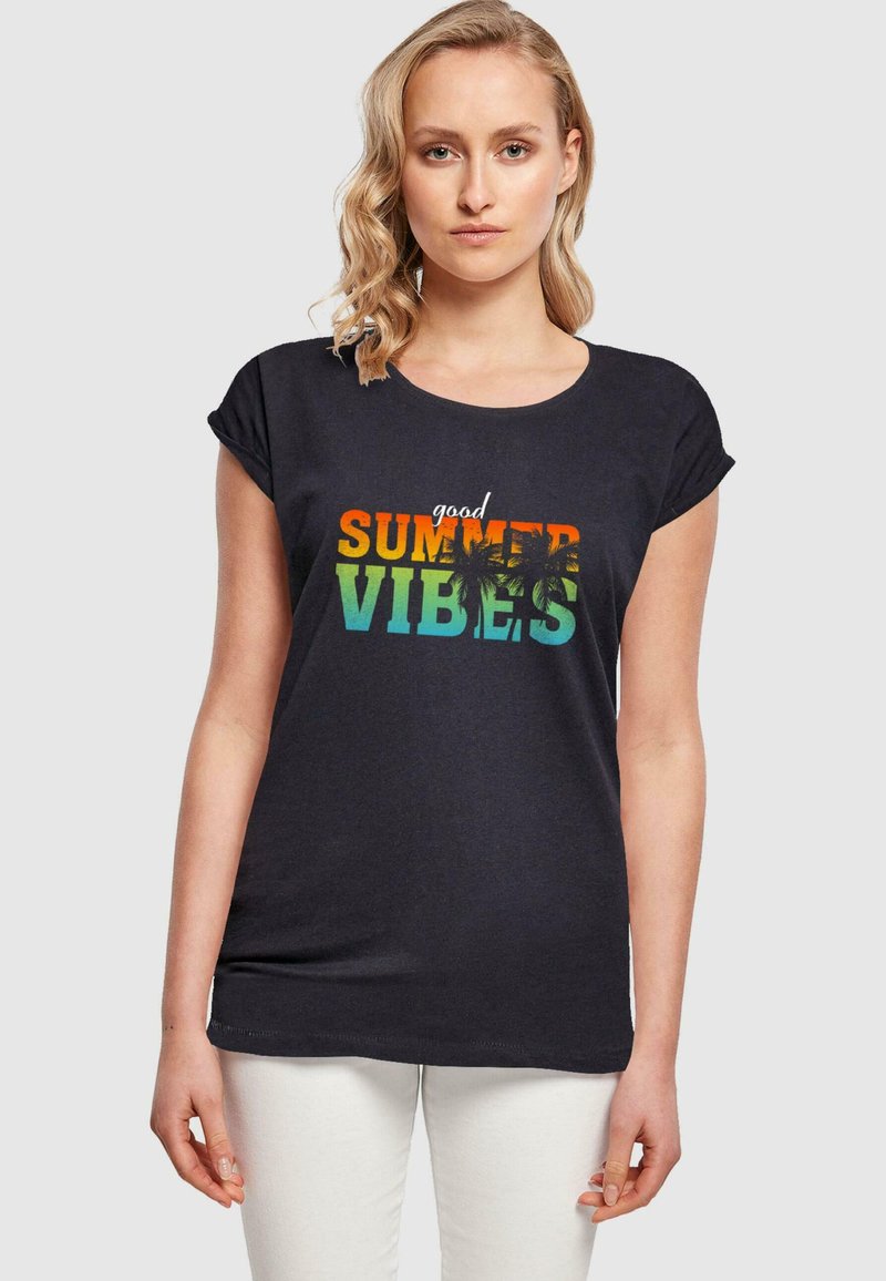 Merchcode GOOD SUMMER VIBES  - T-Shirt print - navy