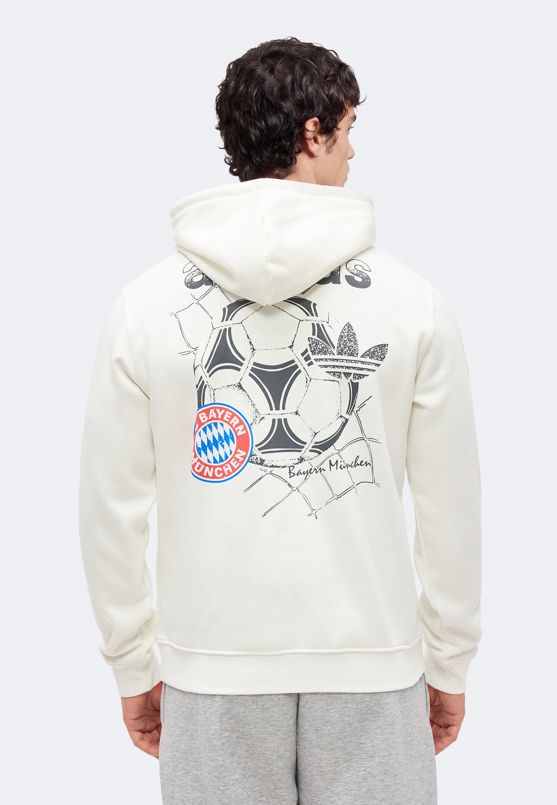 ADIDAS FC 바이에른 뮌헨 그래픽 후드티 클럽웨어 코어 화이트