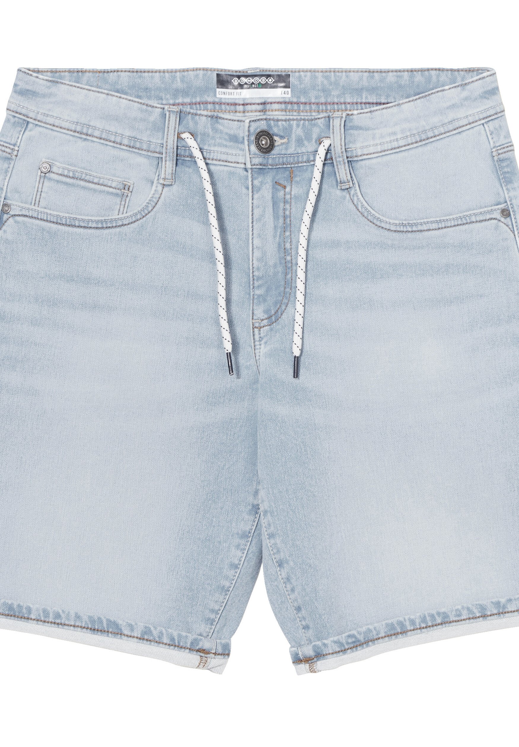 【BAON】Timmy Washing Bermuda Denim Pants Denim grey Mom fit denim shorts with rips - Buy Online
