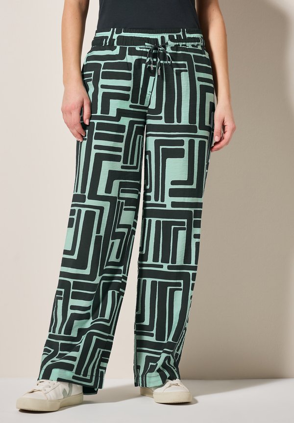 GEMUSTERTE STRUKTUR - Stoffhose - grün