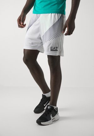 EA7 Emporio Armani TENNIS PRO SHORTS GRAPHIC - Pantaloncini sportivi - white