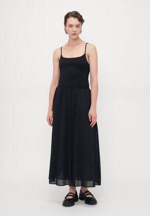 MIXED MEDIA DRESS - Maxiklänning - true black