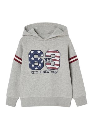 JUNGEN MIT PRINT NY CITY, RECYCLING-POLYESTER - Hoodie - grau meliert