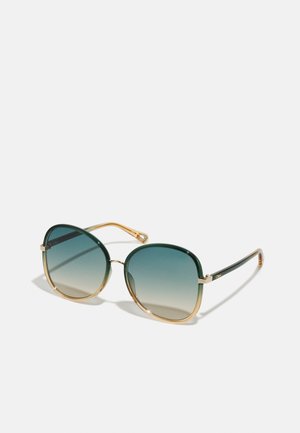 FRANKY OVERSIZED ROUND ACETATE SUNGLASSES - Sončna očala - green/blue