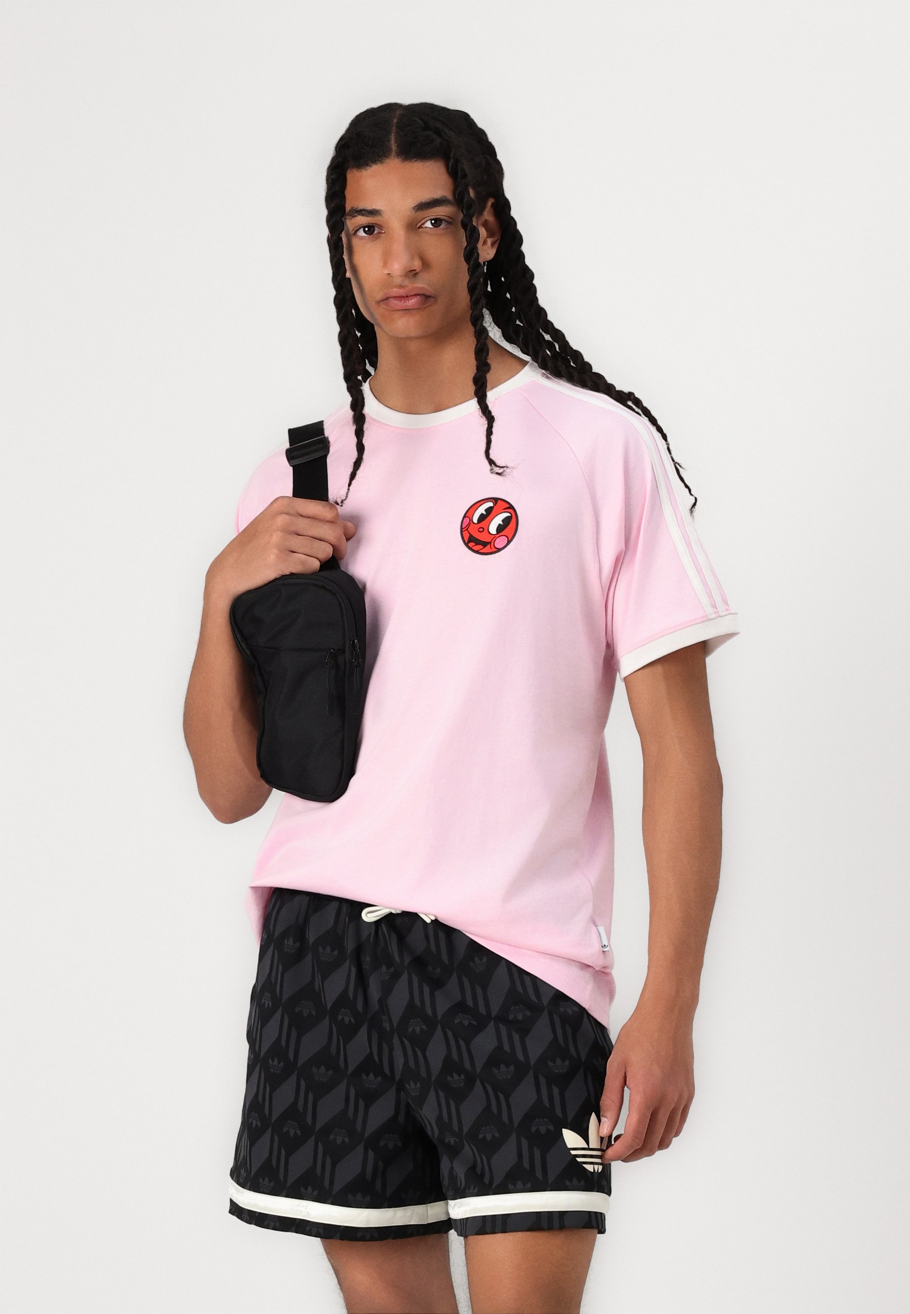 adidas california pink & black t shirt