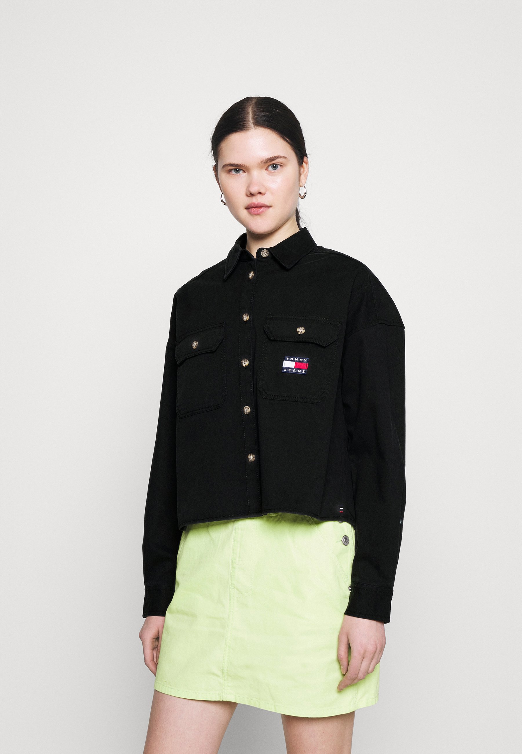 black cropped utility jacket