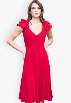 HotSquash FRILL SLEEVE A-LINE - Vestido informal - red