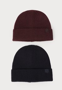 UNISEX 2 PACK - Kootud müts - dark blue/burgundy