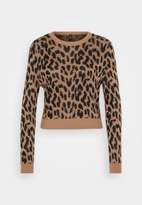 ONLVIENNA O NECK  - Strikkegenser - toasted coconut/black
