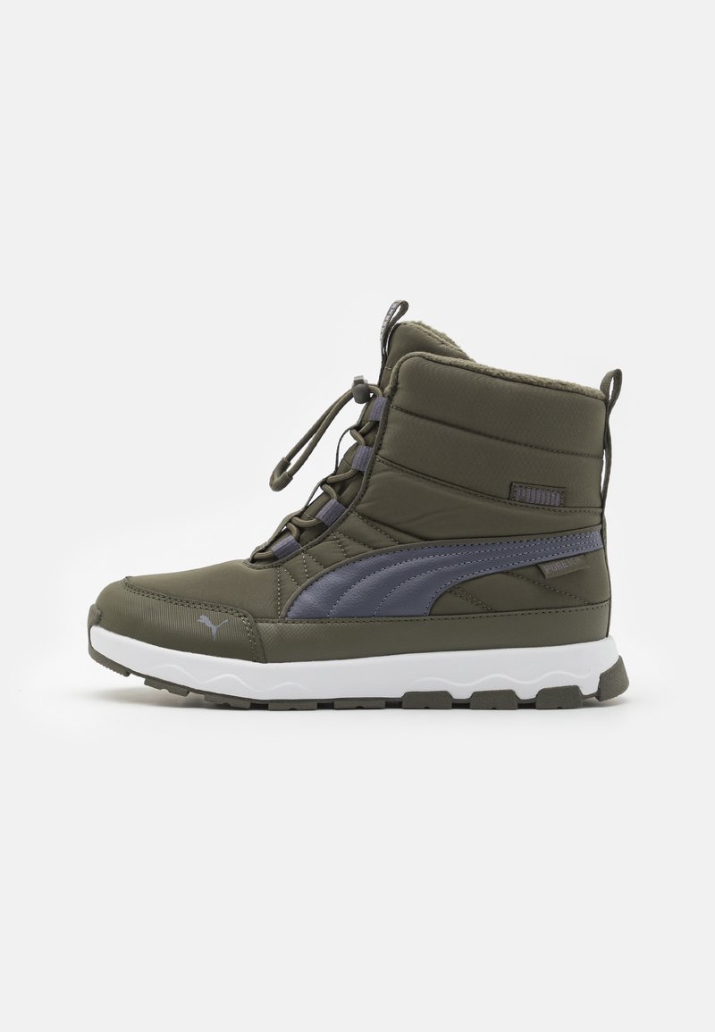 Puma EVOLVE PURETEX JR - Téli csizmák - dark olive/galactic gray/white