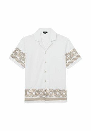 Reiss, REGULAR FIT - ARDEN COTTON-BLEND EMBROIDERED CUBAN-COLLAR SHIRT . - Majica - white