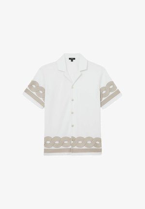 Reiss, REGULAR FIT - ARDEN COTTON-BLEND EMBROIDERED CUBAN-COLLAR SHIRT . - Majica - white