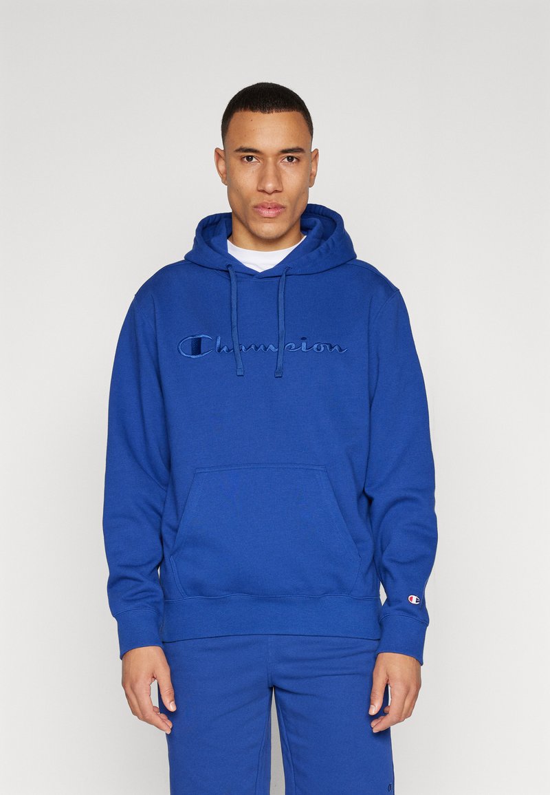 Champion ICONS HOODED COZY FIT SCRIPT - Hoodie - dark blue/donkerblauw ...