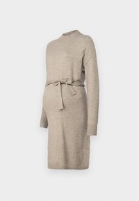 OLMLEVA BELT DRESS  - Strikket kjole - beige