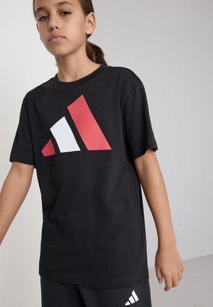 ESSENTIALS JUNIOR UNISEX - Potiskana majica - black/pure ruby/white