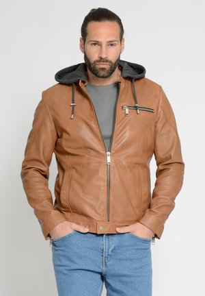 Lederjacke - cognac