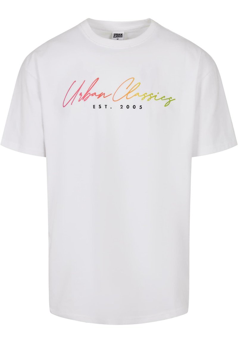 Herren T-Shirts basic | Urban Classics SCRIPT LOGO T-Shirt print white/weiß - TU83218 Herren T-Shirts basic | Urban Classics SCRIPT LOGO T-Shirt print white/weiß - TU83218
