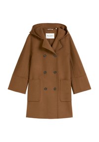 HOODED DOUBLE FACE WORKMANSHIP DOUBLE BREASTED PATCHED POCKETS - Κλασικό παλτό - warm brown