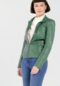 NO N4ME Lederjacke - grün prime
