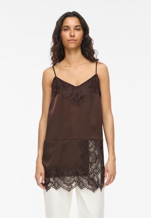 VILA, VILEA STRAP LACE TUNIC - Τουνίκ - coffee bean