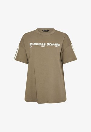 Yours Clothing, WOMEN'S CASUAL TOPS - T-shirts print - light brown