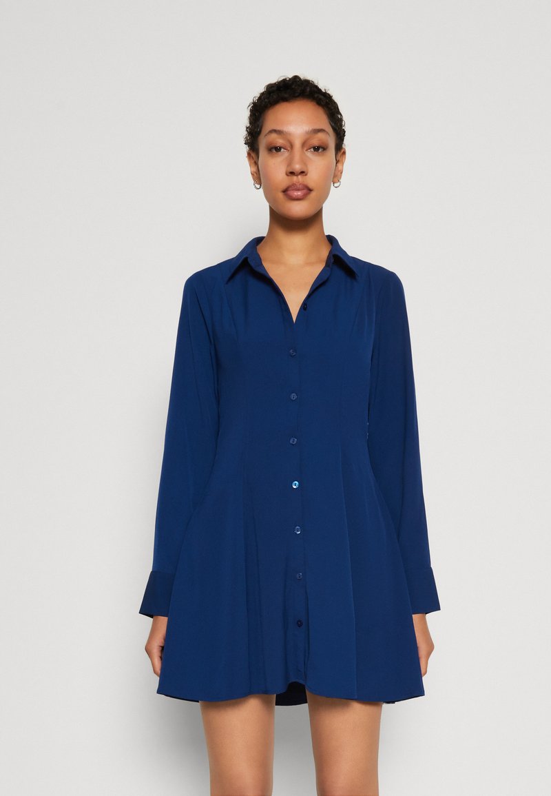 Abercrombie & Fitch PLEATED FLIRTY MATTE SHIRTDRESS Shirt dress estate blue/blue Zalando.co.uk
