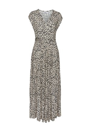 Jerseykleid - schwarztaupe bedruckt