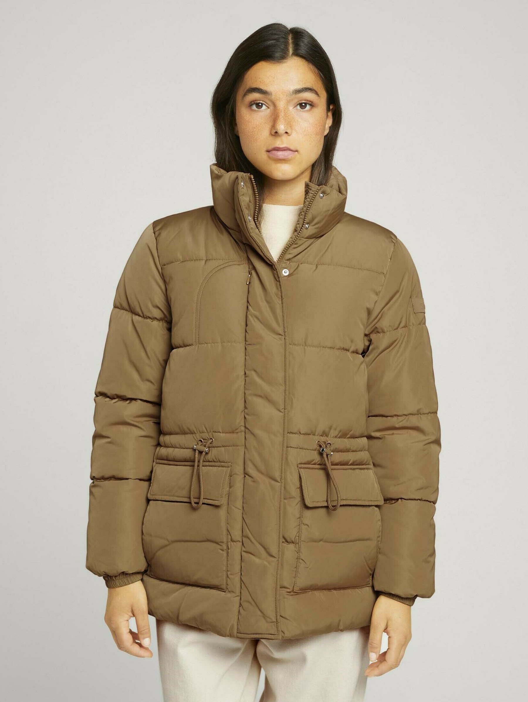 camel down jacket