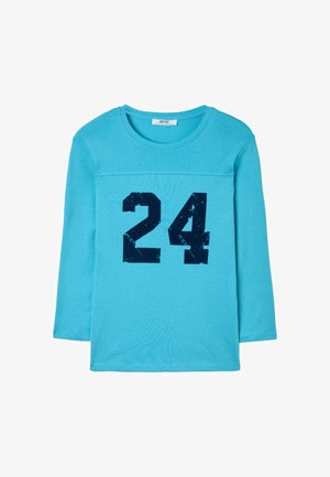 Stradivarius, PLACEMENT EMBROIDERY T-SHIRT - Langarmshirt - turquoise