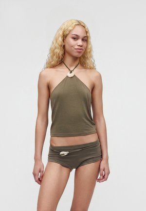 Jaded London, TWIST DRAPE HALTER - Μπλούζα - khaki