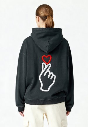 SARANGHAE BACK PRINT UNISEX VINTAGE HEAVYWEIGHT - Felpa con cappuccio - black denim