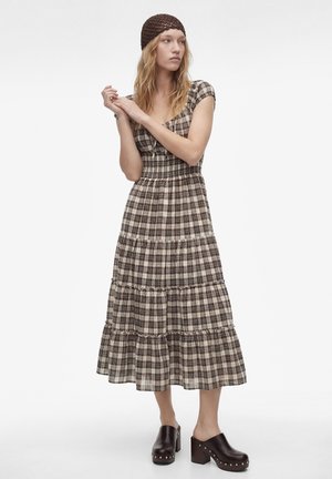 Koton, PLAID MIDI DRESS. - Day dress - grey