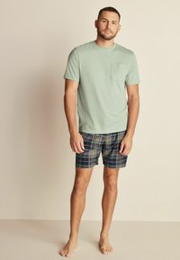 Next MOTIONFLEX COSY SET - Pizsama szett - pale green navy blue check