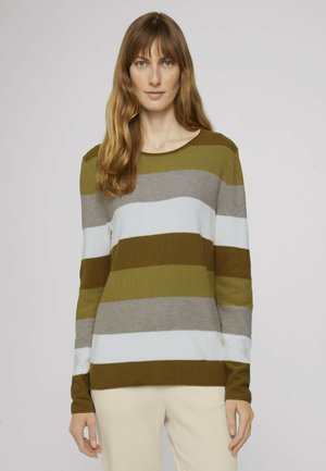 Trui - green block stripe