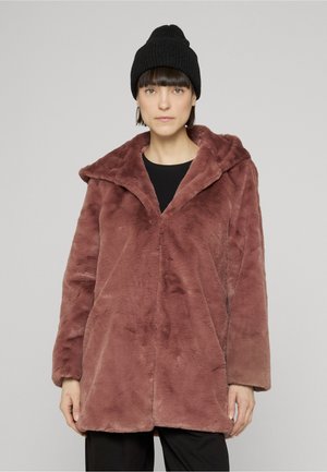 Urban Classics Curvy LADIES HOODED COAT - Cappotto invernale - darkrose